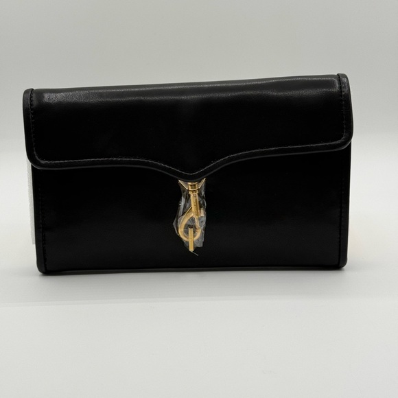 Rebecca Minkoff  Black Travel Wallet With Antique Brass Hardware - Picture 3 of 13